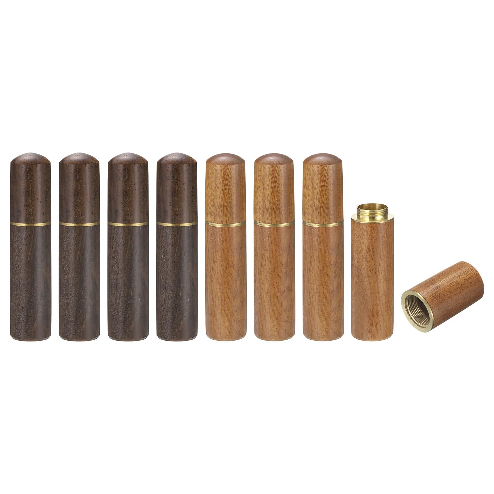 PATIKIL 0.7" OD Wooden Sewing Needle Storage Holder Set, 8 Pcs Portable Embroidery Needle Pin Toothpick Storage Tube Case Box for Hand Craft Knitting, Multicolored