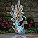 Bits and Pieces-Solar Peacock Metal Sculpture-Very Beautiful Garden Sculpture Garden Décor Polyresin Statue Yard Art - Animal Statue Solar Peacock - Peacock Measures 22