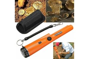 GDDREAM Pinpoint Metal Detector,Professional Waterproof Handheld Pin Pointer Wand,Pinpointer 360 Degree Search, for Adults and Kids (Orange)