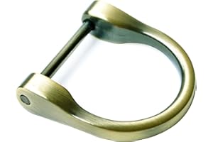 Bobeey 4pcs 3/4'' D-Rings Horseshoe Shape D Ring,U Shape D Rings,Screw in Shackle Horseshoe Shape D Ring DIY Leather Craft Purse Keychain Accessories BBC6 (3/4'', Brushed Brass) …