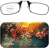 ThinOptics Premium Armless Readers + Phone-Attachable Glasses Case - Floral | Anti-scratch armless reading glasses with a slim phone-attaching case. Premium readers in colorful printed designs.
