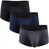 HOOWiSE Men's Boxer Briefs Soft Breathable Pouch Boxer Underwear Bamboo Or Modal Underpants, Multipack