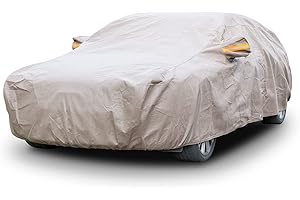 Tecoom Thick Shell Car Cover Super Breathable-Waterproof Windproof Snow Sun Rain UV Protective Outdoor All Weather Fit 191-200 Inches Length Sedan