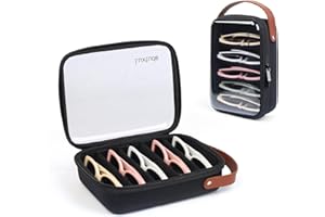 Luxtude Travel Sunglasses Organizer Case for Women Men, Glasses Case Multiple Pairs w/Adjustable Slot, Clear Sunglass Storage