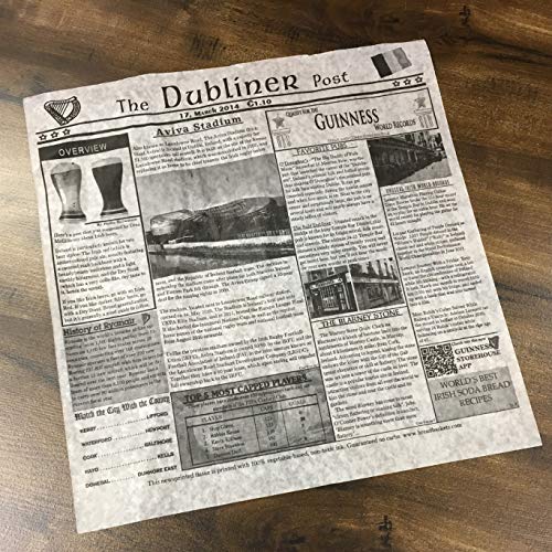 G.E.T. 4-TD1900 12" x 12" White Food-Safe Dublin Newsprint Liner, Food Basket Liner, Deli Wrap, Clipper Mill (Pack of 1000)