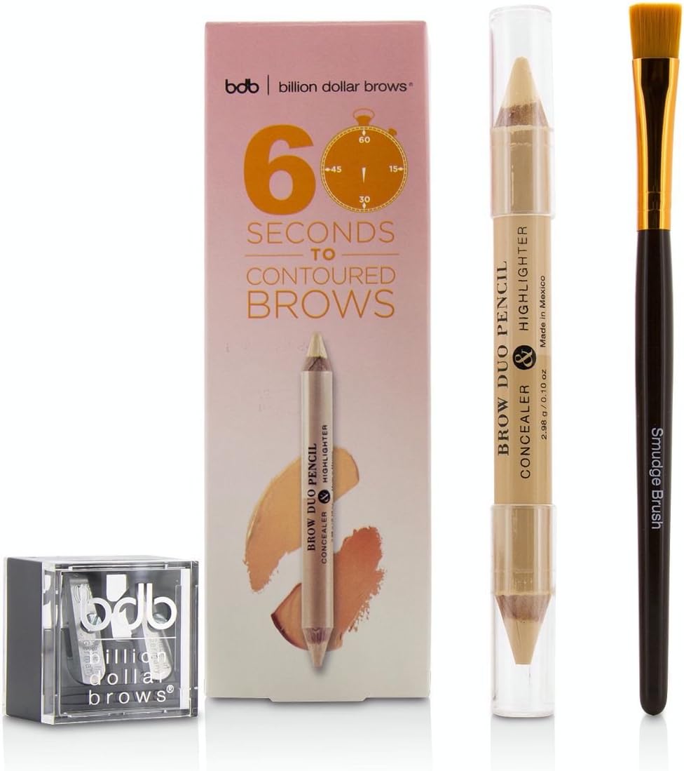 60 Seconds to Contoured Brows Kit (1x Brow Duo Pencil 1x Smudge Brush 1x Duo Sharpener) 3pcs