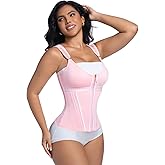 LEZSHOOU waist trainer with bra, Tummy Control Sports Girdle, Workout Body Shaper with Adjustable Shoulder Strap