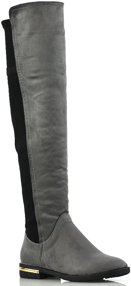 black boots with gold trim