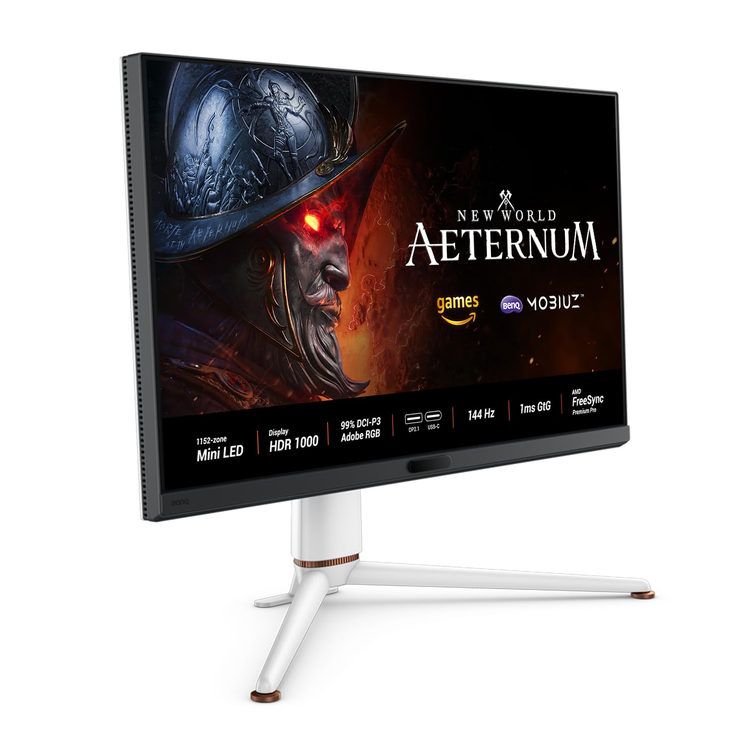 BenQ MOBIUZ EX321UX 32 1152 zonas Mini LED 4K eARC 144Hz 1ms DP2.1 Monitor para juegos, USB-C, HDMI 2.1, 99% P3 y Adobe RGB, DisplayHDR 1000, Freesync Premium Pro, KVM, Pixsoul Engine, control remoto