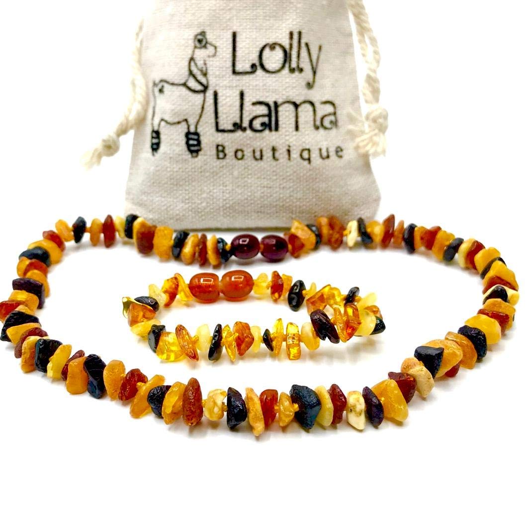 lolly llama amber teething necklace