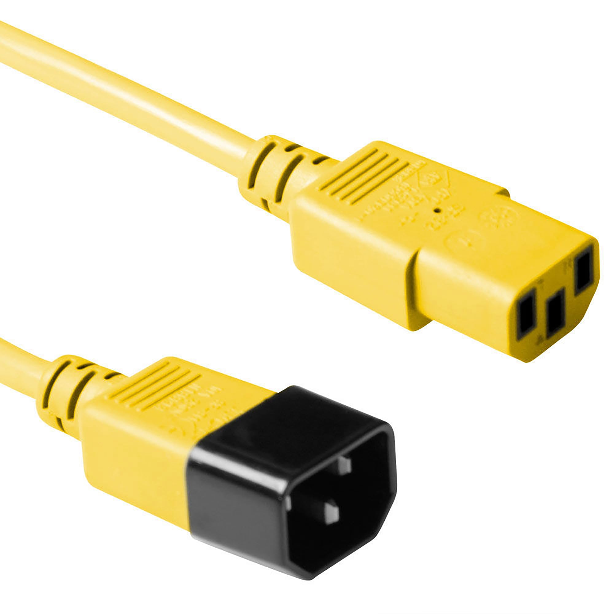 ACT 5m IEC Cable, C13 to C14 Extension Cable - Yellow