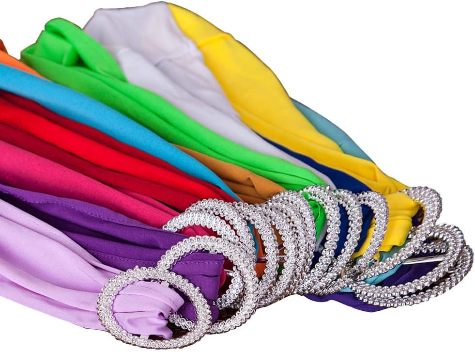 WENSINL Pack of 100 Spandex Chair Sashes Bows Elastic Chair Bands with Buckle Slider Sashes Bows for Wedding Decorations Without White Covers (Lavender): Kitchen & Dining