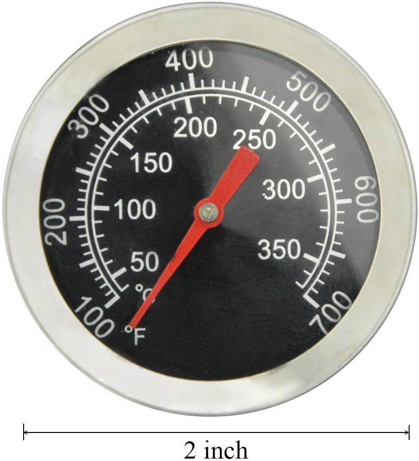 onlyfire BBQ Charcoal Smoker Gas Grill Char-Grillers Dial 2" (52MM) Thermometer Temperature Gauge, Silver, diameter 52mm - Image 3