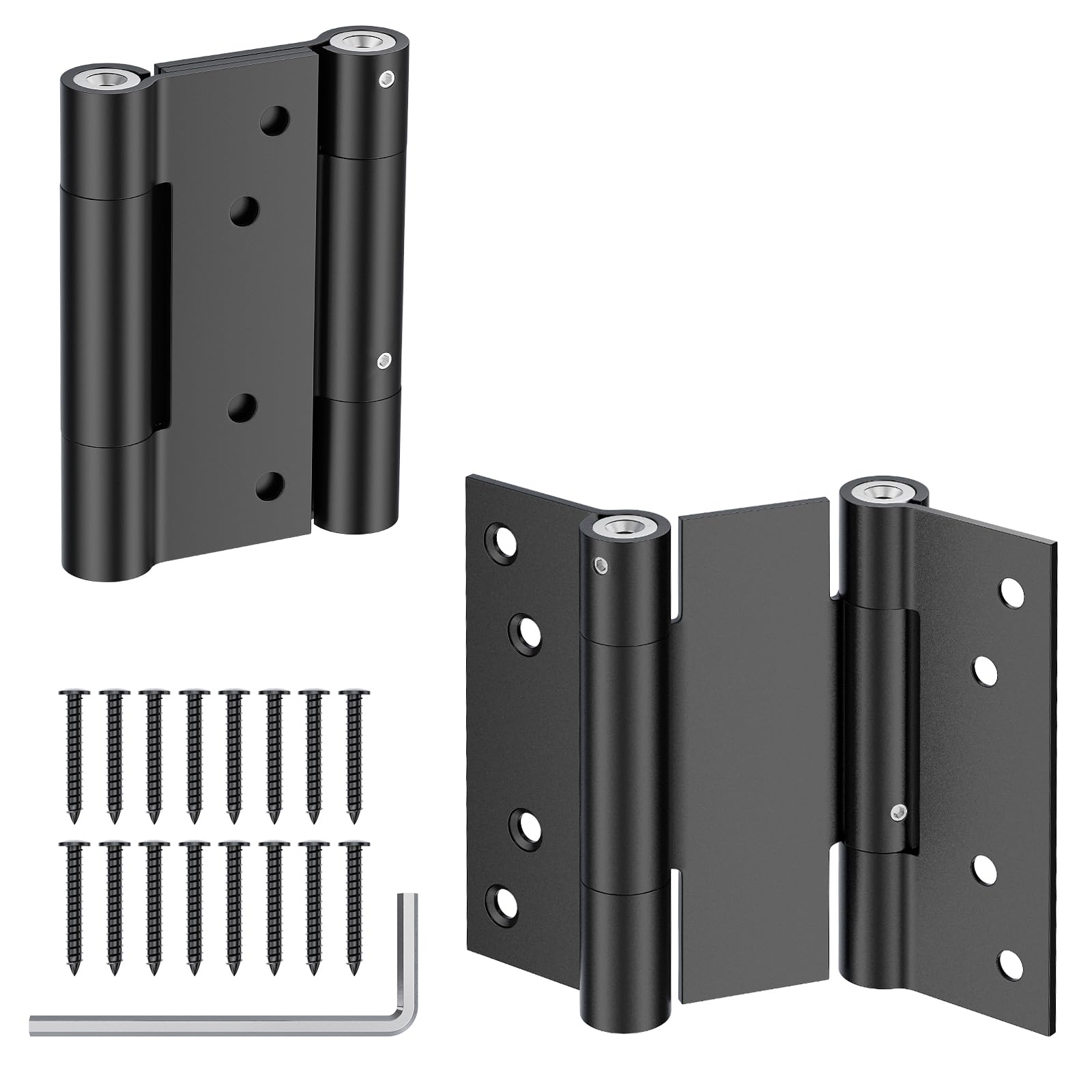 Ranbo 72 mm Heavy-Duty 304 Stainless Steel Double Spring Hinge, Integrated Spring Tension Adjustment, No Fixing Pin Required. 3 mm Thickened Steel Plate, Maximum Load Capacity of 30 kg for 2 Hinges.
