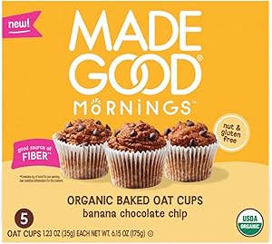Made Good Mornings Organic Baked Oat Cups, Banana Chocolate Chip (5 Count)