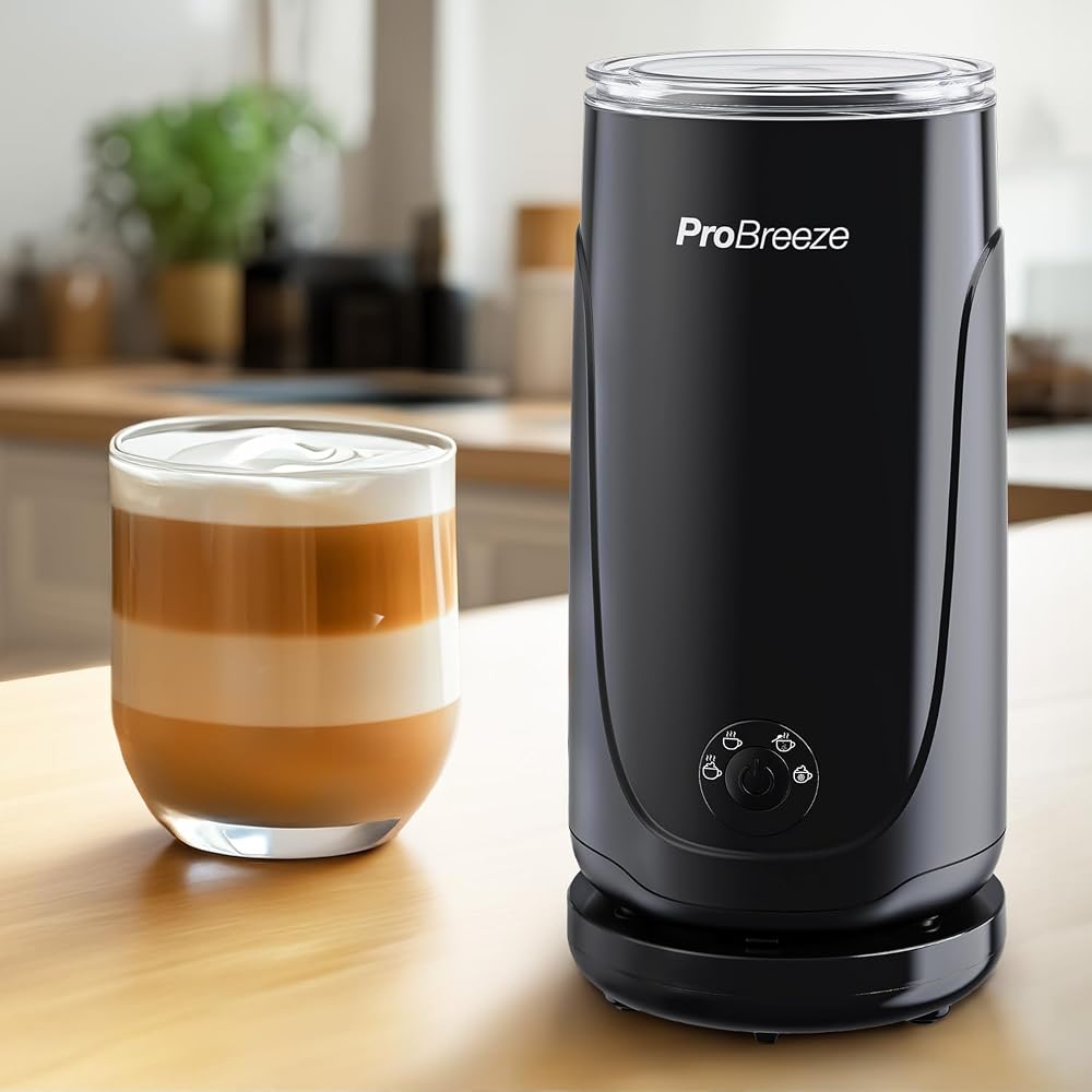 Pro Breeze 4-in-1 Electric Milk Frother 240ml Hot Cold Foam Warmer