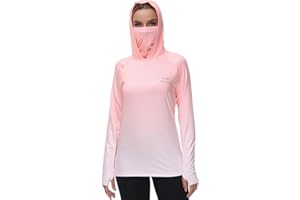 BASSDASH Women's Fishing Hoodie Shirt with Face Mask Thumb Holes UPF 50+ FS23W