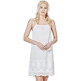BEAUTELICATE 100% Cotton Full Slip Alencon Lace Petticoat Vintage 1920s Dress Extender