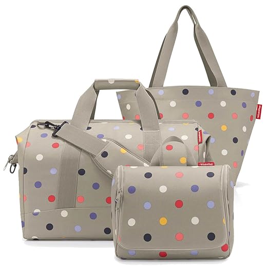 reisenthel Set - allrounder L + toiletbag XL + GRATIS shopper M beige dots LIMITIERT