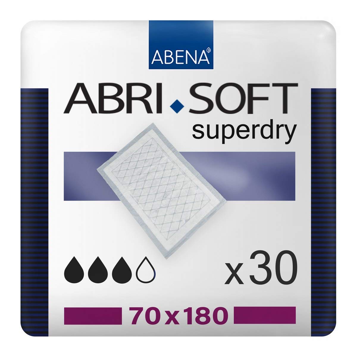 ABENA Abri-Soft Superdry Disposable Underpad with Flaps, 70 x 180 cm, 1750 ml, Pack of 30
