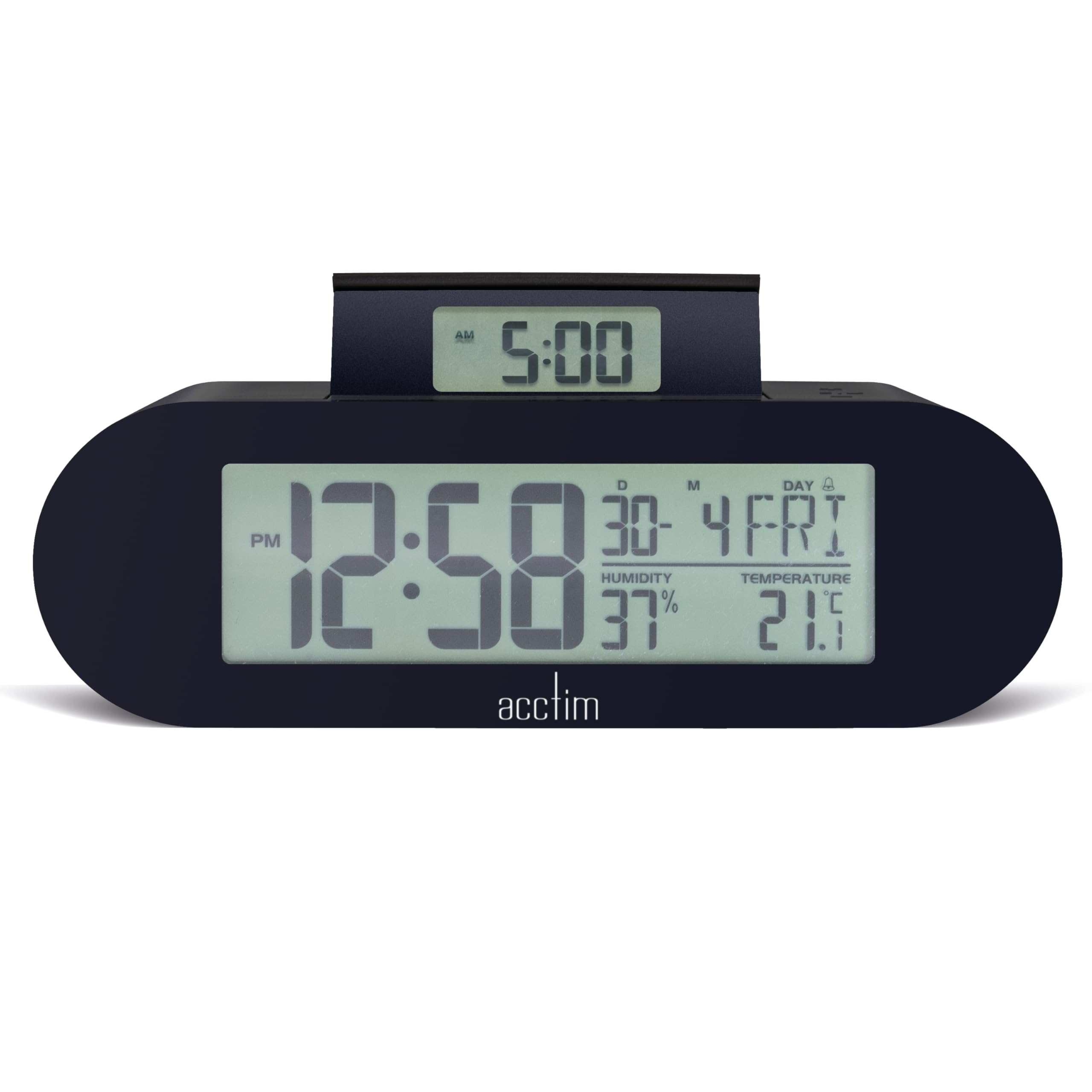 Acctim Alarm Clock, Soot, H 4.8 x W 15 x D 7.2 cm, 16103