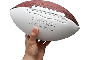 EaciTown Full Size 12 Inch Autograph American Football with 2 White Panels Customized Trophy for Rugby Game Graduation Signing