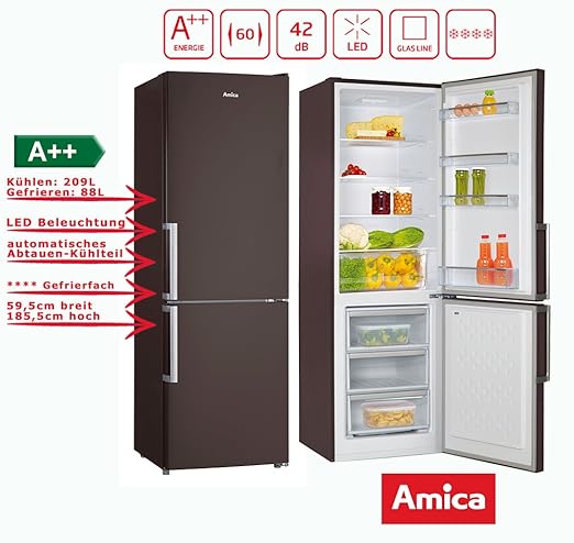 Amica KGC 15913 BR nevera y congelador Combinación marrón a + + ...
