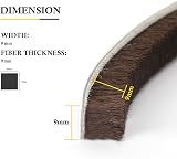 fowong Self-Adhesive Door Window Frame Brush Seal Weatherstrip 4.9 m Brown view 2