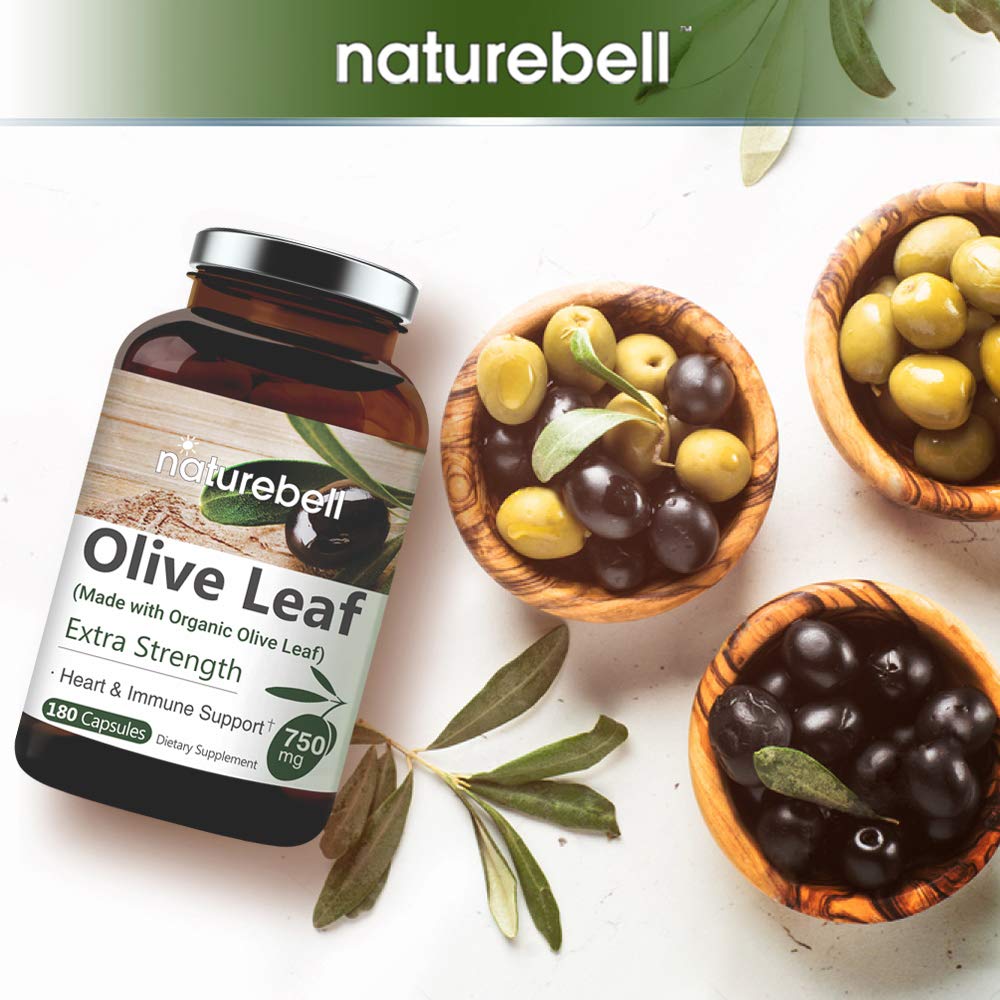 NatureBell HM180C Organic Olive Leaf Extract 750mg, Active Polyphenols