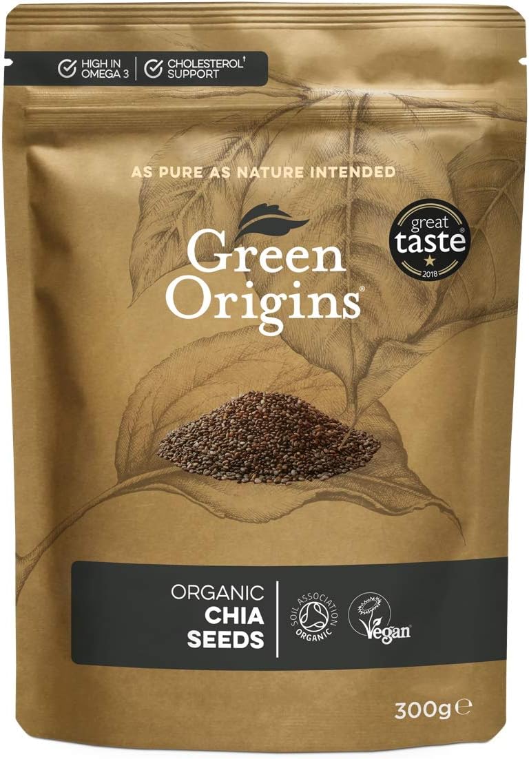 Green Origins Organic Chia Seeds, Raw 300g, 300 g (Pack of 1)