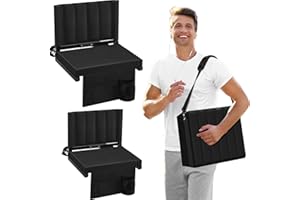 Noliven 2 Pack Portable Folding Bleacher Chairs, Stadium Seats with Back Support and Wide Padded Cushion, Perfect Bleacher Cu