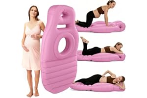 Grluvxo Inflatable Pregnancy Pillow for Stomach Sleeping Full Body Pregnancy Mattress with Belly Hole Maternity Airbed for Pregnant Women Back & Hip Pain Relief (Pink)