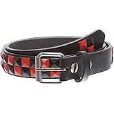 Kids 1" Snap On Punk Rock Studded Leather Belt