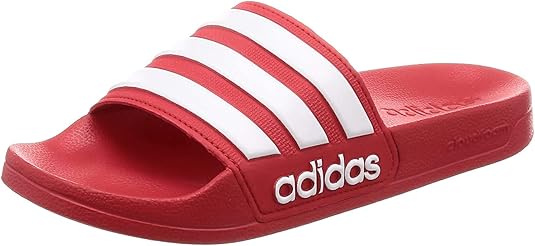 red adidas sliders