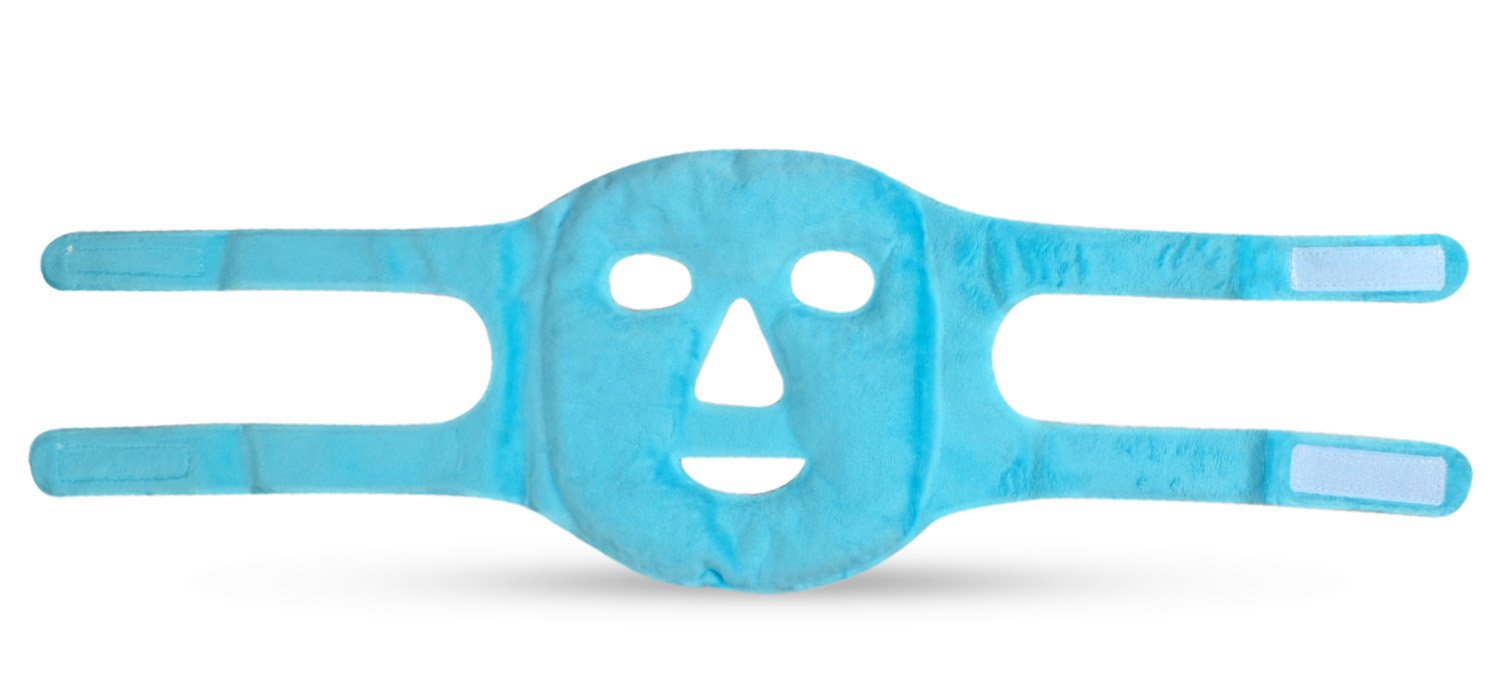 PerfeCore Facial Mask - Get Rid of Puffy Eyes - Migraine Relief, Sleeping, Travel Therapeutic Hot Cold Compress Pack - Gel Beads, Spa Therapy Wrap for Sinus Face Puffiness Headaches - Gel Mask - Blue : Beauty