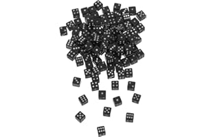 FUNOMOCYA 100pcs Mini Black Dice Small Compact Game Dice for Board Games Parties Tabletop Math Learning Family
