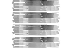 HWGckct Adjustable Stainless Steel Grill Heat Plates, Heat Shields, Heat Tents, Burner Covers, Heat Deflector, Flame Tamer for Nexgrill, Dyna-Glo, Charbroil, Brinkmann Grills(4 Pack)