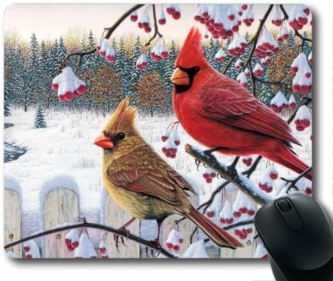cardinals birds winter UCFO Customized Mouse Pad Rectangle Mouse Pad Gaming Mouse mat in 240mm*200mm*3mm NE07101221