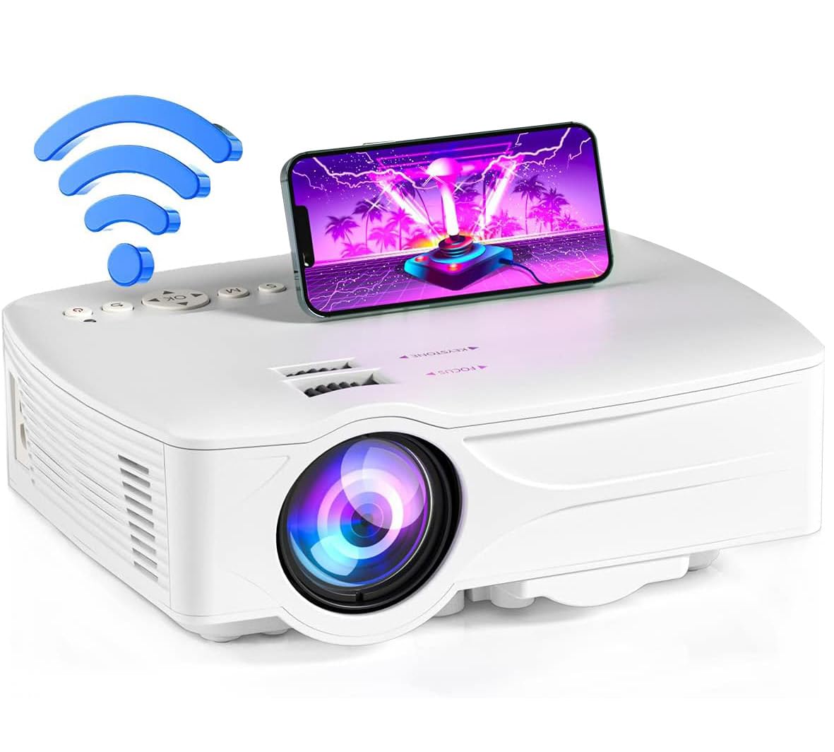 Photo 1 of Laptop WiFi Projector computer Portable Projector 1080P 7500L Video Movie Outdoor Home Cinema HDMI Multimedia 120" Keystone Correction Compatible with Smartphone EXCEL PPT iOS Android ?White?