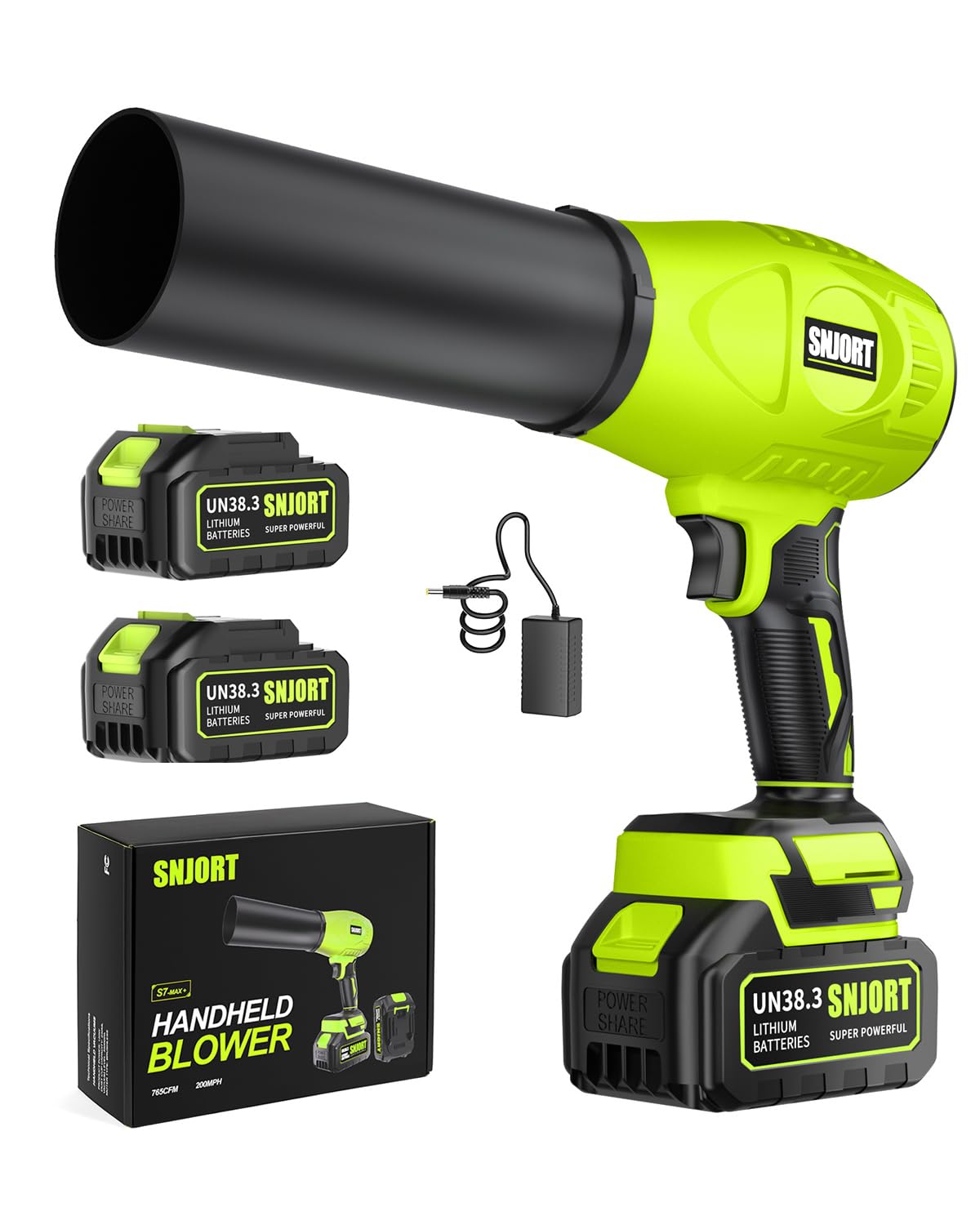 Photo 1 of SNJORT Leaf Blower Cordless with Battery and Charger, 980,000 RPM, Extended Nozzle, Lightweight Handheld Design,Blower for Lawn Care,Birthday Gifts for Men Dad Husband(Moss Green)