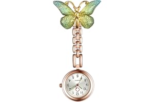 OIDEA Nurse Watches for Women: Butterfly Brooch Nurse Watch Easy to Read Clip On Fob Watch