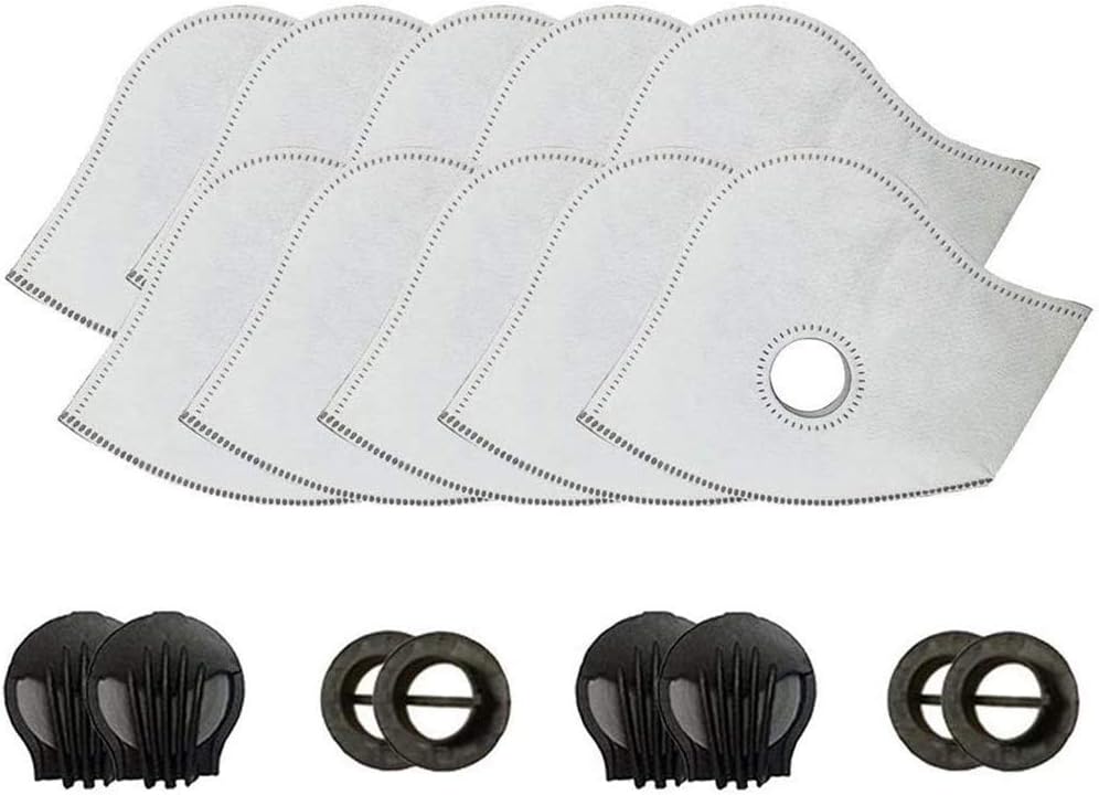 Etase 20Pcs Five-Layer Activated Carbon N99 PM2.5, Activated Carbon N99 Filters with 4 Exhaust Valves for Mesh or Neoprene