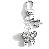 SHTALHST Butterfly Keychain,Y2K Crystal Keychain for Women Friends Birthday Christmas,Gothic Bag Charm for Keys Purse Handbag