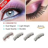3 Magnet Eyelashes by LDMFET, 3D Fiber Reusable Long Lashes for Makeup, No Need Glue and Look Natural, Perfect Size For All Women Eyes (1 pair/4 pieces)