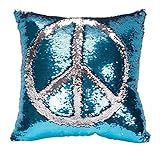 Idea Up Reversible Sequins Mermaid Pillow Cases 4040cm with magic mermaid sequin (blue and silver)