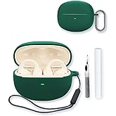 Case for Baseus Bowie MC1 Open Ear Clip-On Earbuds,Soft Protective,BOVUGAC Silicone Case Cover with Keychain & Cleaning Kit & Lanyard for MC1 Earbuds-Green