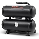 VEVOR Air Compressor, 4.6 Gallon Steel Tank, 1HP 2.2CFM@90 PSI Oil Free Air Compressor & Max 120PSI Pressure, 80dB Ultra Quiet Portable Compressor for Auto Repair, Tire Inflation, Spray Painting, 120V