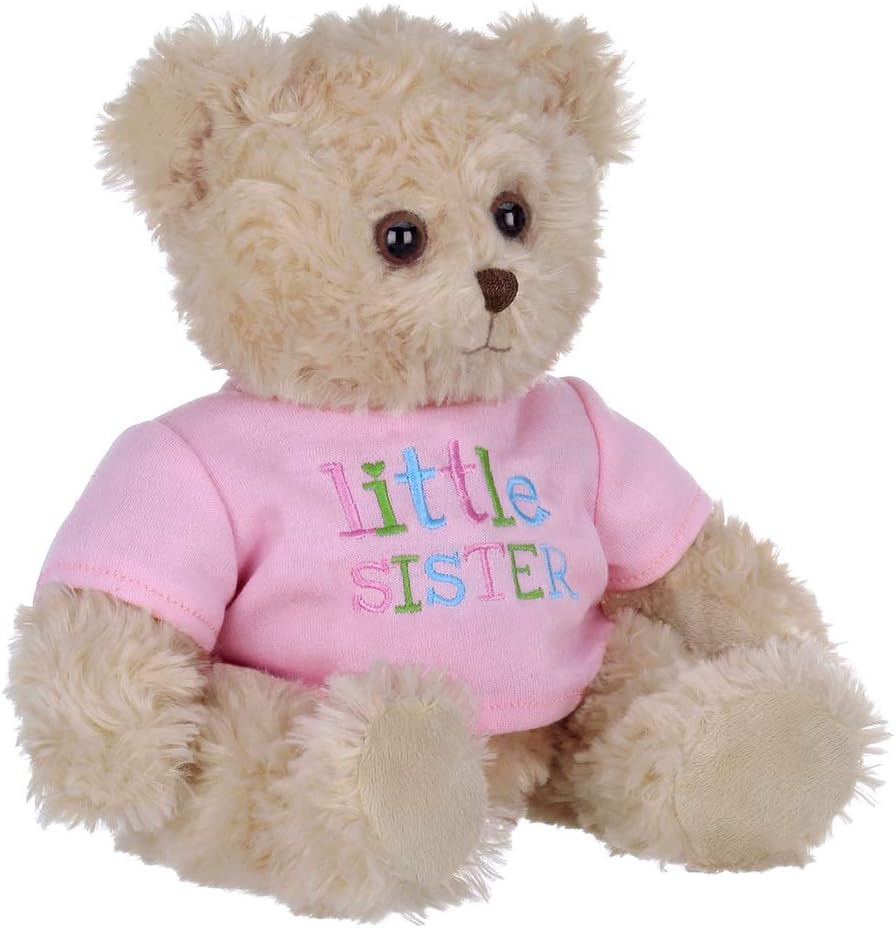 Bearington Ima Lil' Sister Plush Stuffed Animal Teddy Bear in Pink T-Shirt, 12 Inches: Toys & Games
