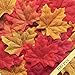 Bassion 500 Pcs Assorted Mixed Fall Autumn Colored Artificial Fake Maple Leaves for Weddings, Thanksgiving Decorations, Events and Decorating