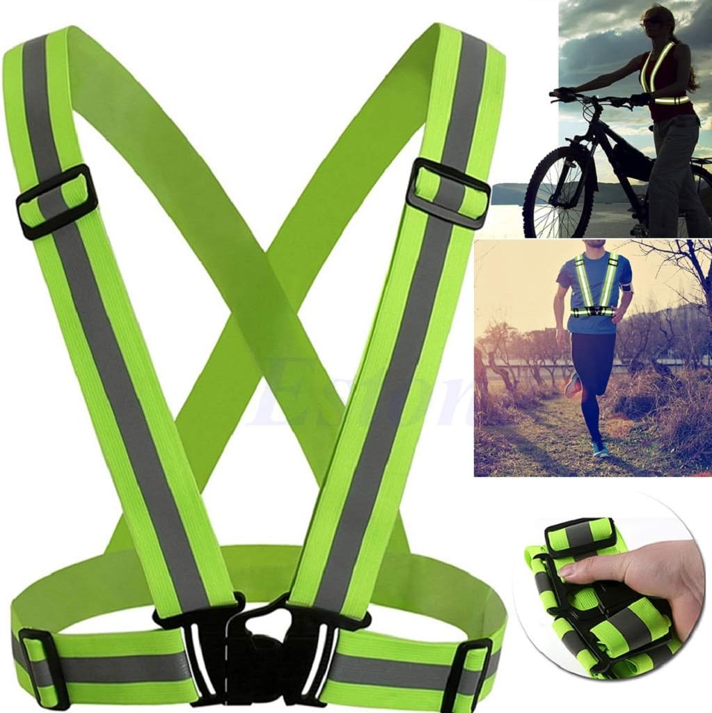 Meatyhjk Adjustable Safety Security High Visibility Reflective Vest Gear Stripes Jacket
